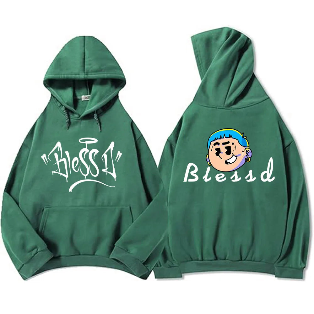 Blessd Hoodie – Grafikprint Sweatshirt | Unisex Harajuku Style für Herbst & Winter