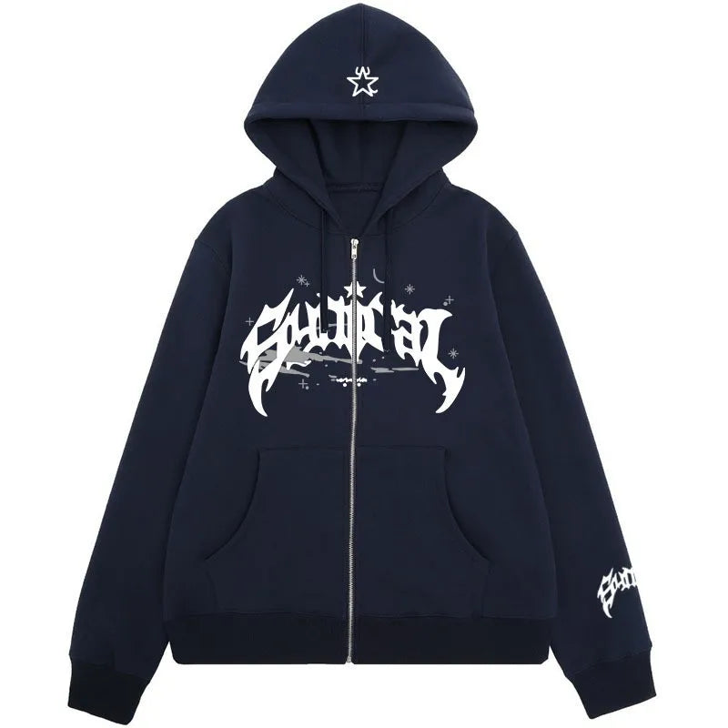 2025 Y2K Bedruckter Herren-Hoodie – Neuer Hip-Hop Oversized Pullover mit Tasche – Harajuku Punk Streetwear Kleidung