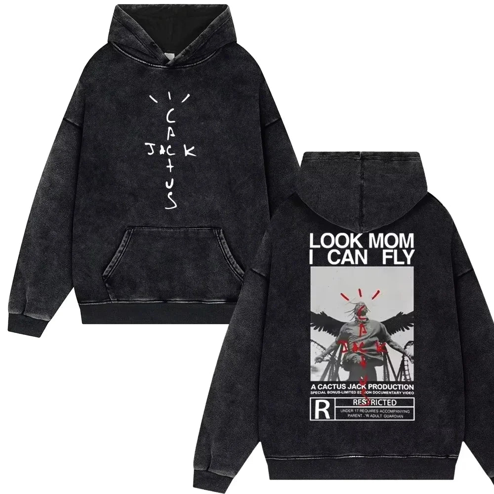 Vintage „Mom I Can Fly“ Oversize Sweatshirt – Streetwear im Travis-Look