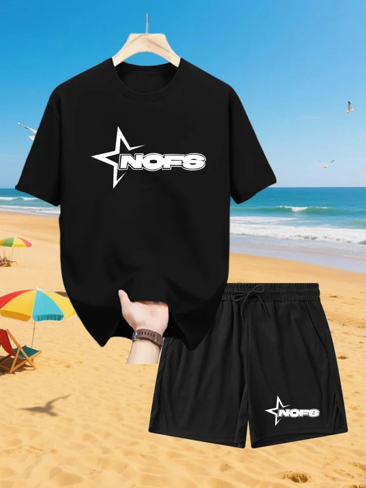 🌞 Sommer Herren NOFS Sweatshirt Set – T-Shirt & Shorts