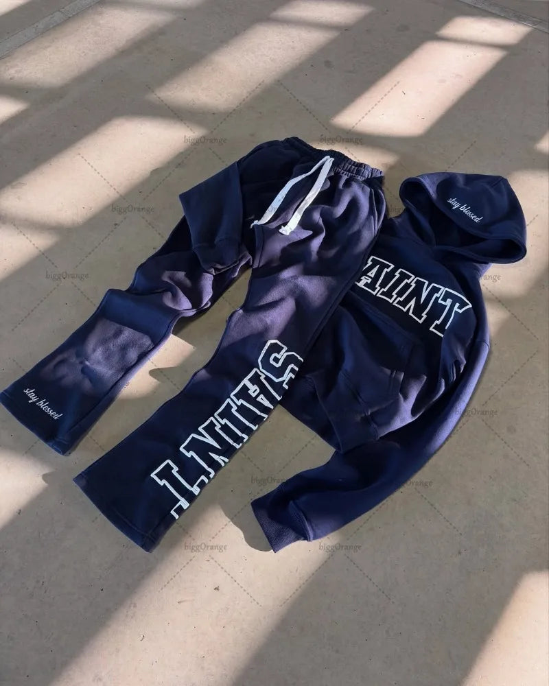 π€ High Street Retro Style 2-teiliges Set β Hoodie & Jogginghose π€