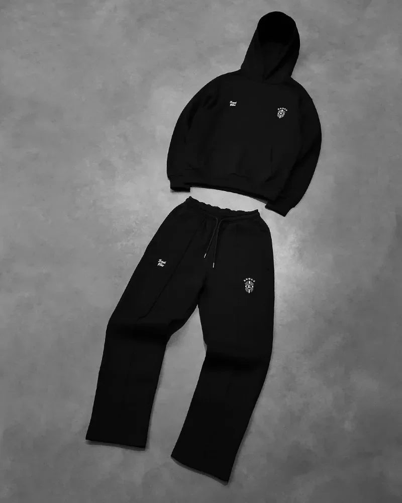 Y2K Gothic Streetwear Hoodie & Jogger Set – Oversized Harajuku Punk Outfit für Herren