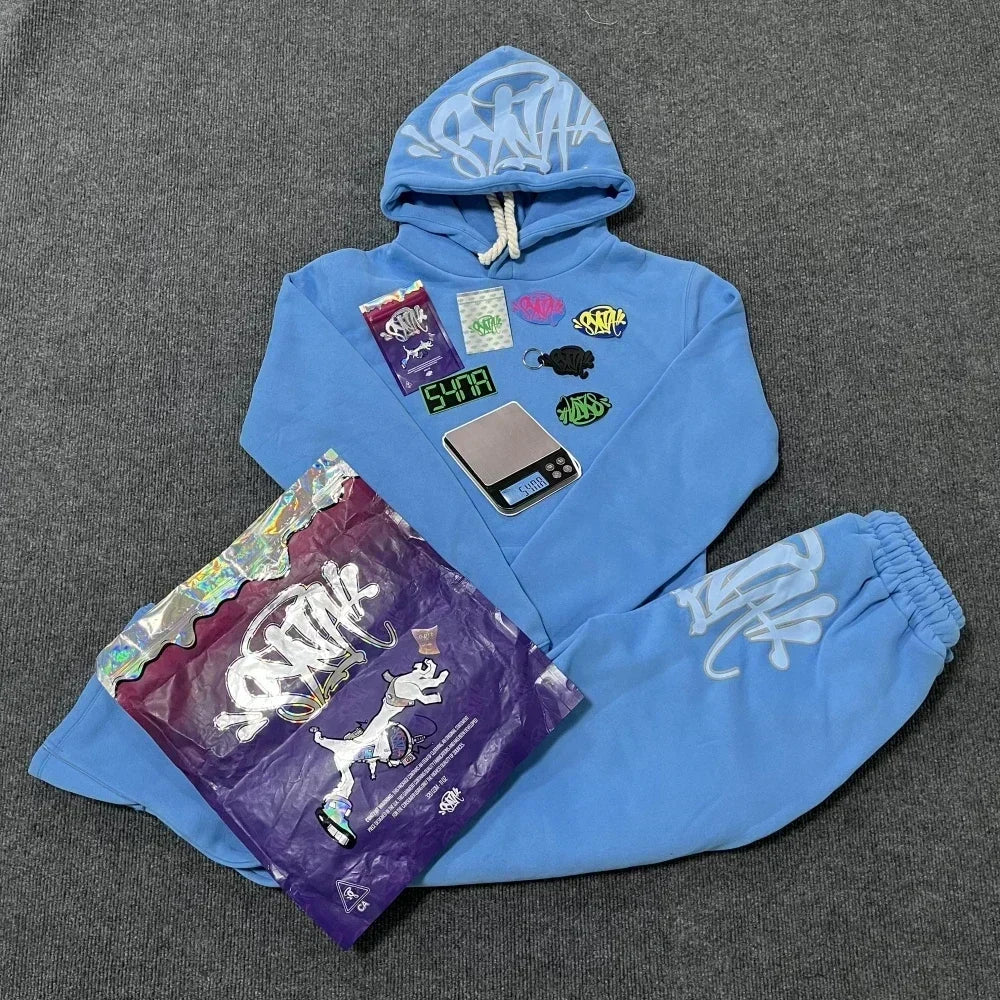 Sy-World Streetwear Tracksuit – Zweiteiliges Set für Herbst & Winter | Unisex Y2K Hip-Hop Style