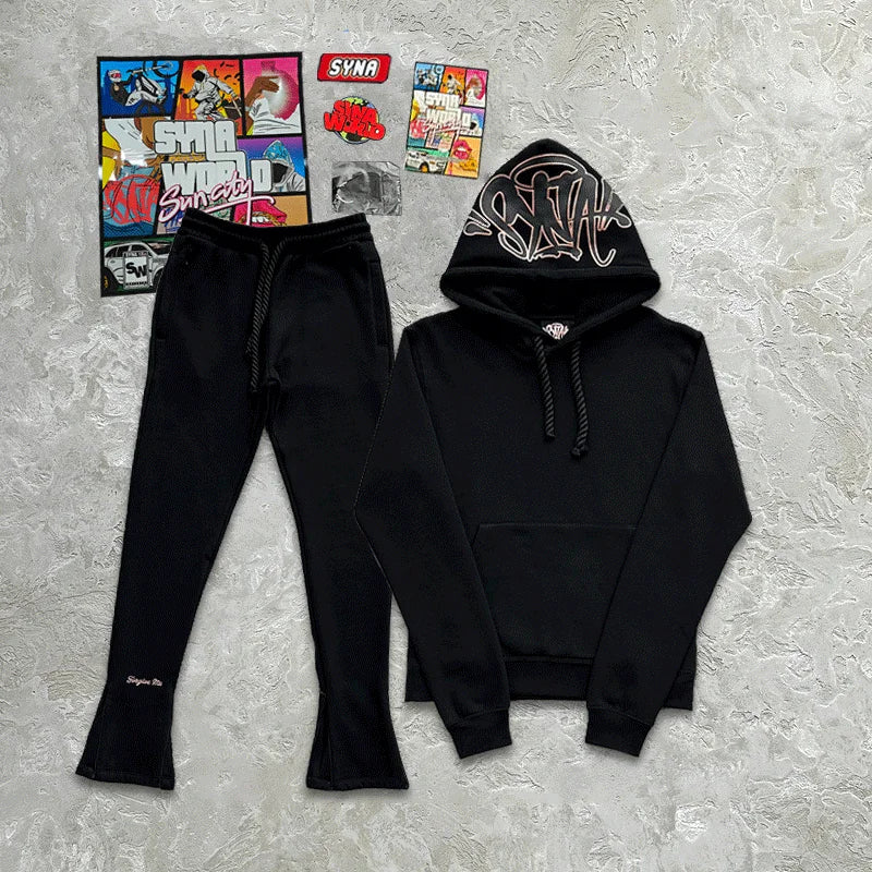 Sy-World Streetwear Tracksuit – Zweiteiliges Set für Herbst & Winter | Unisex Y2K Hip-Hop Style