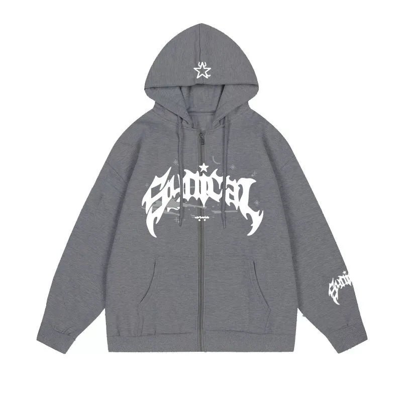 2025 Y2K Bedruckter Herren-Hoodie – Neuer Hip-Hop Oversized Pullover mit Tasche – Harajuku Punk Streetwear Kleidung