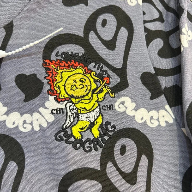 Unisex Glo Gang Zip-Hoodie – Streetstyle mit Cartoon-Print