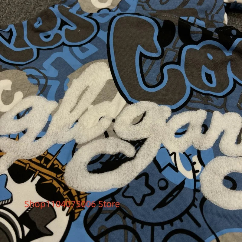 🔥 Glo Gang Zip Hoodie – Herren Streetwear mit Cartoon-Graffiti-Design | Weiche Baumwolle | Lässiger Winter-Style mit Reißverschluss