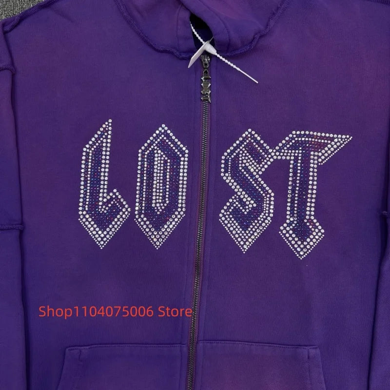 🖤 Unisex „Lost Intricacy“ Zip-Up Hoodie – Leichter Streetwear-Hoodie | Lockerer Fit | Perfekt für Alltag, Fitness & Freizeit