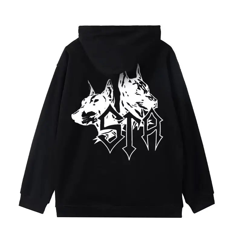 🐍 HDPK Herbst-Hoodie "Black Mamba Viper" – Herren Hoodie mit großem V-Print | Lockerer Schnitt | 100 % Baumwolle
