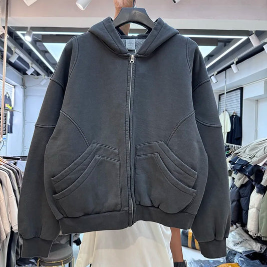 2024 Neuer Reißverschluss Fleece Hoodie – Perfekt für den Frühling Herbst und Sommer