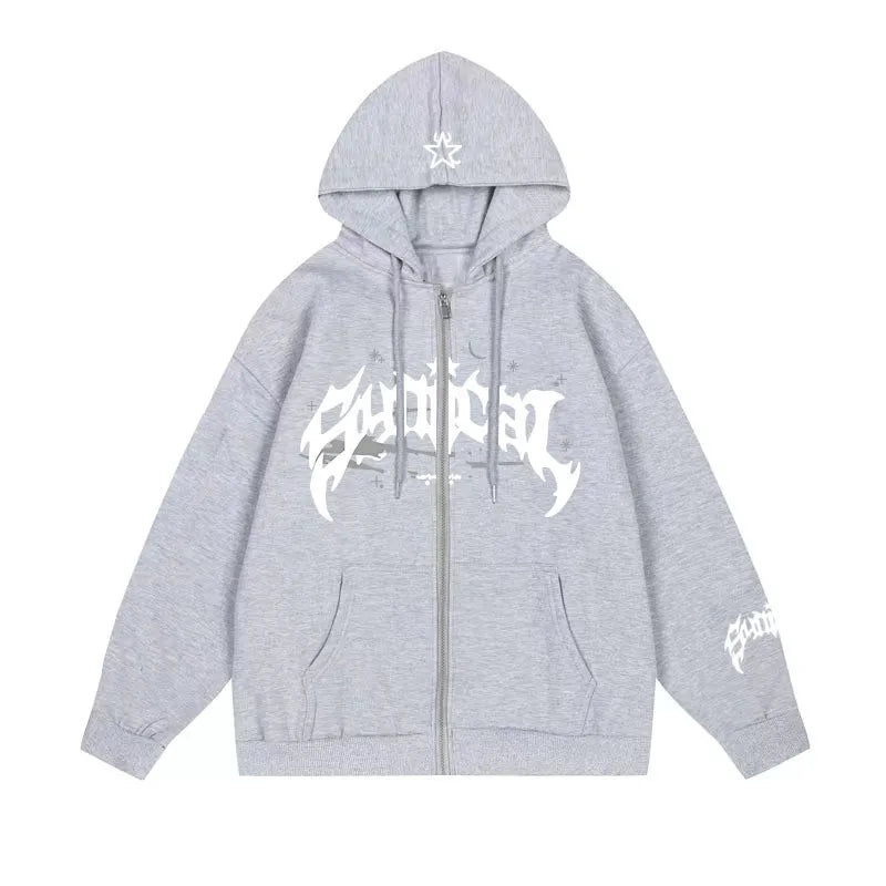 2025 Y2K Bedruckter Herren-Hoodie – Neuer Hip-Hop Oversized Pullover mit Tasche – Harajuku Punk Streetwear Kleidung