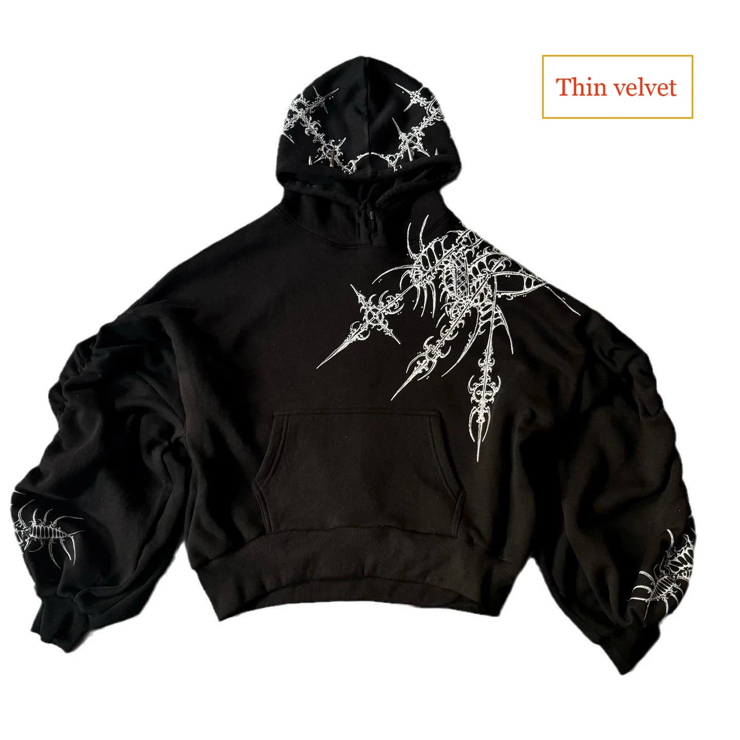 2025 Y2K Harajuku Jeans Hoodie Set – Totenkopf & Weite Gerade Denimhose