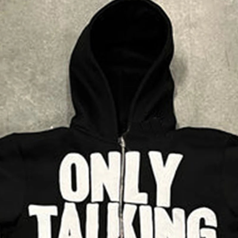 🔥 BIG PROMOTION – Y2K Zipper Hoodie mit Spinnennetz-Print | Harajuku Gothic Streetwear für Herbst & Winter (Unisex)