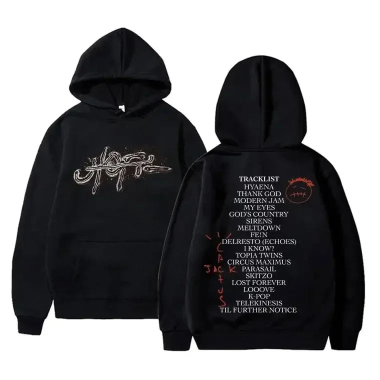 🎵 Cactus Jack "UTOPIA" Graphic Hoodie – Unisex Oversize Hoodie | Vintage Streetwear Style | Hip-Hop Pullover für Herbst & Winter