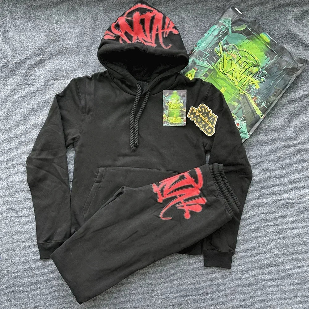 Sy-World Streetwear Tracksuit – Zweiteiliges Set für Herbst & Winter | Unisex Y2K Hip-Hop Style