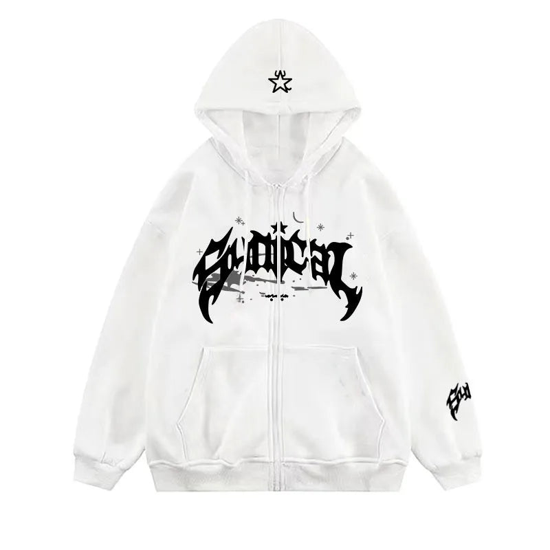 2025 Y2K Bedruckter Herren-Hoodie – Neuer Hip-Hop Oversized Pullover mit Tasche – Harajuku Punk Streetwear Kleidung