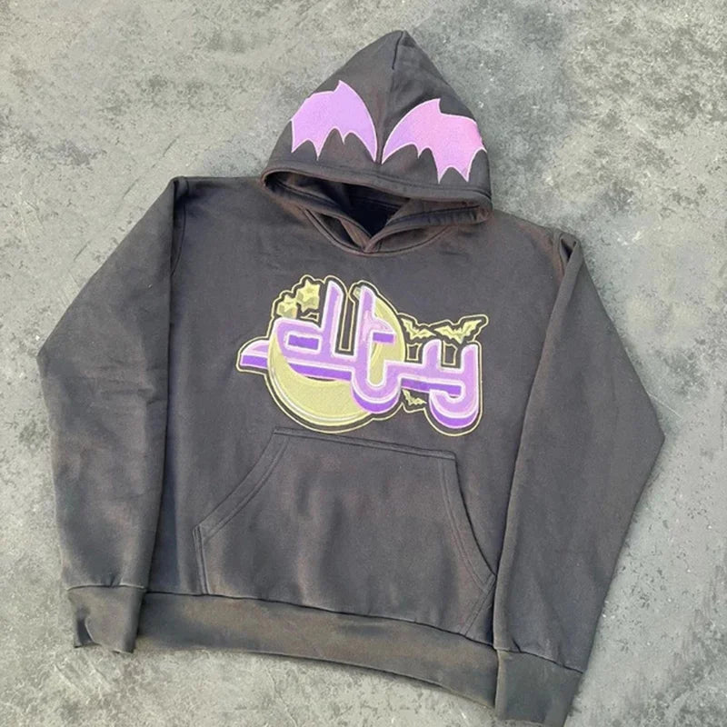 Y2K Zip Hoodie mit Flügel-Print – Lockerer Unisex-Hoodie für Herbst & Winter
