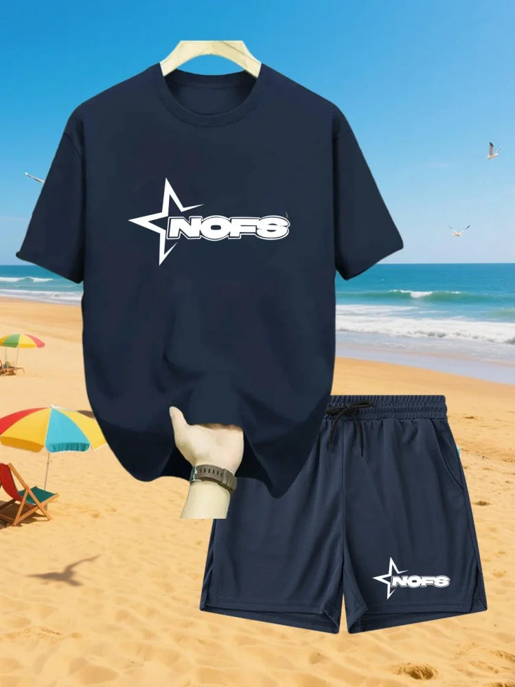 🌞 Sommer Herren NOFS Sweatshirt Set – T-Shirt & Shorts