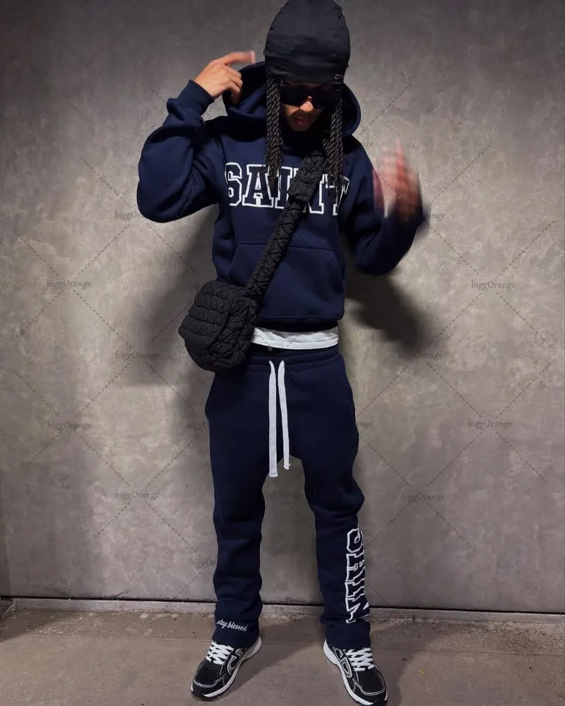π€ High Street Retro Style 2-teiliges Set β Hoodie & Jogginghose π€