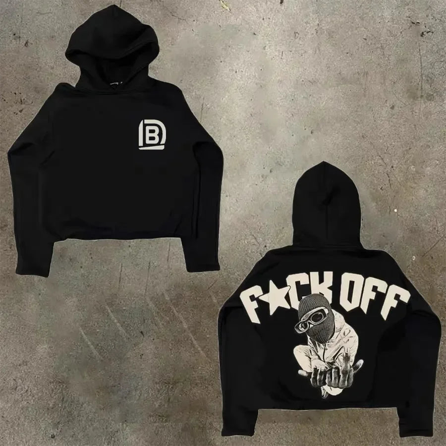 Unisex Hip Hop Gothic Hoodie – Y2K Harajuku Style mit Cartoon-Print