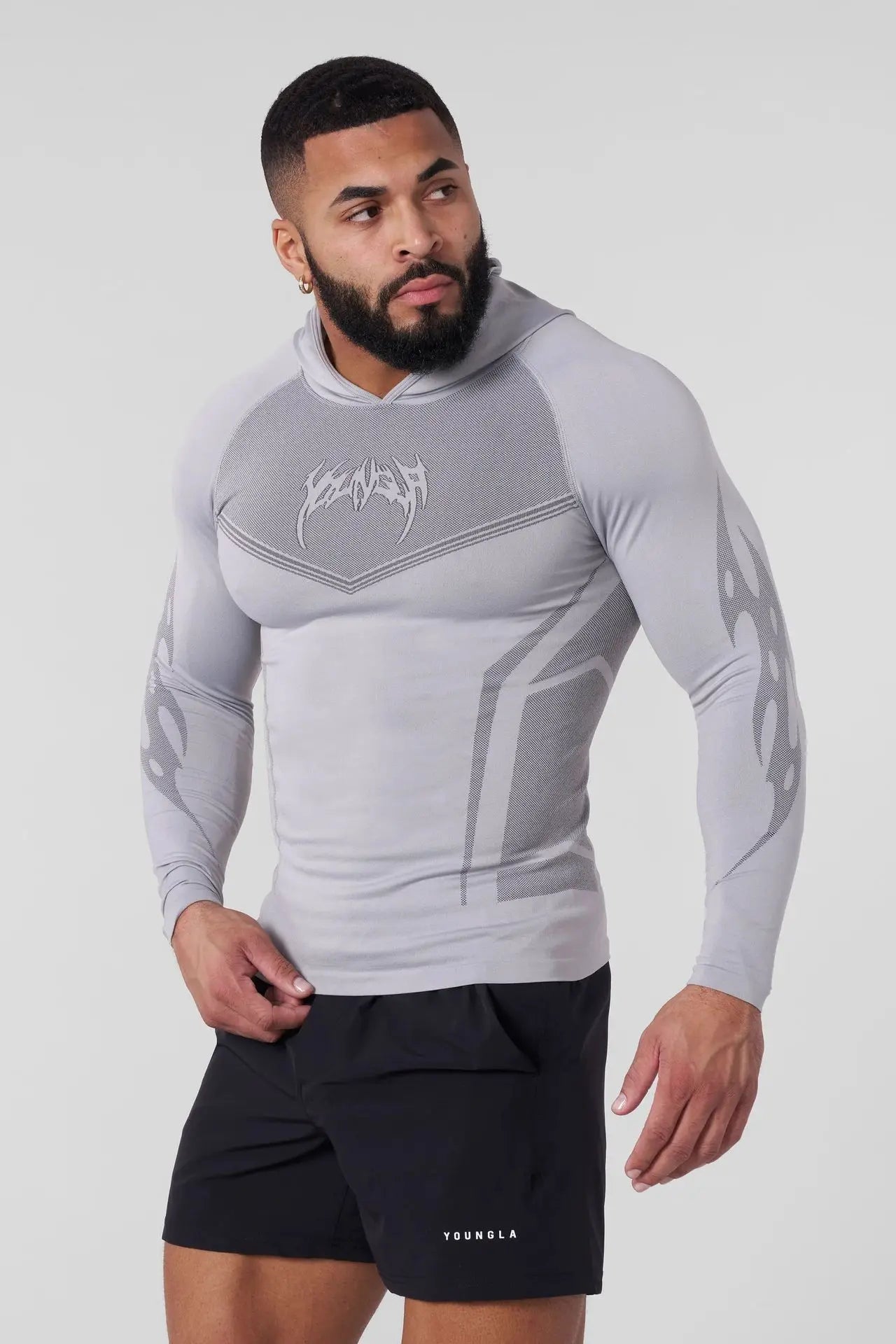 American New Men's Tight T-Shirt & Jogger Set – YA Sports Fitness Hoodie Long Sleeves Running Training Speed Dry
