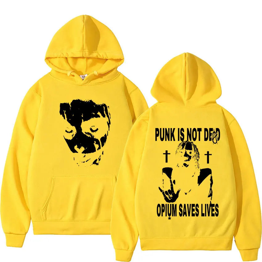 Playboi Carti Hoodie – „Punk Is Not Ded / Opium Saves Lives“ Kapuzenpullover | Streetwear Sweatshirt für Männer & Frauen | Hip-Hop Mode