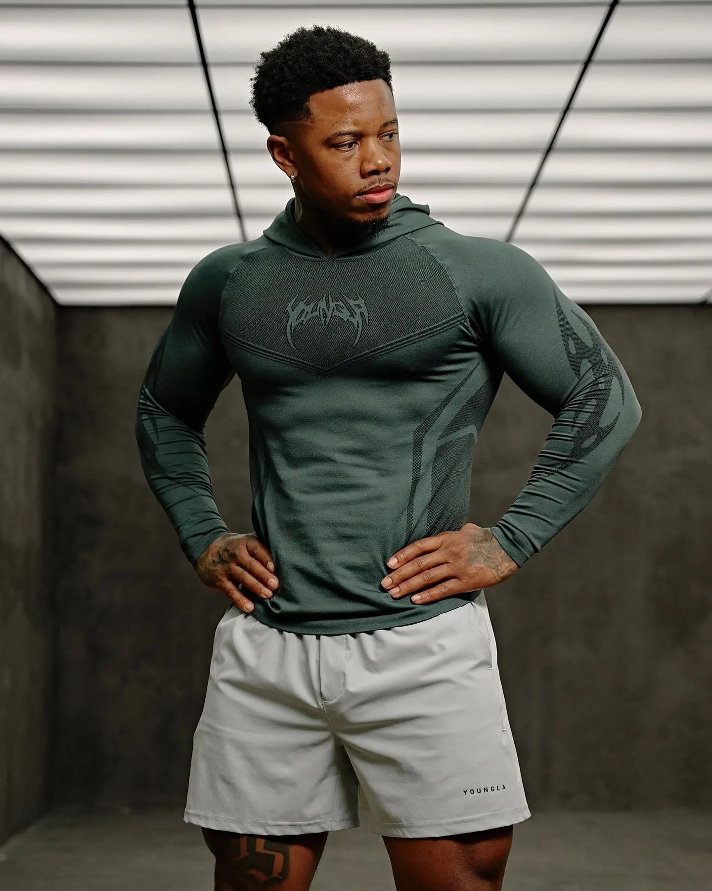 American New Men's Tight T-Shirt & Jogger Set – YA Sports Fitness Hoodie Long Sleeves Running Training Speed Dry
