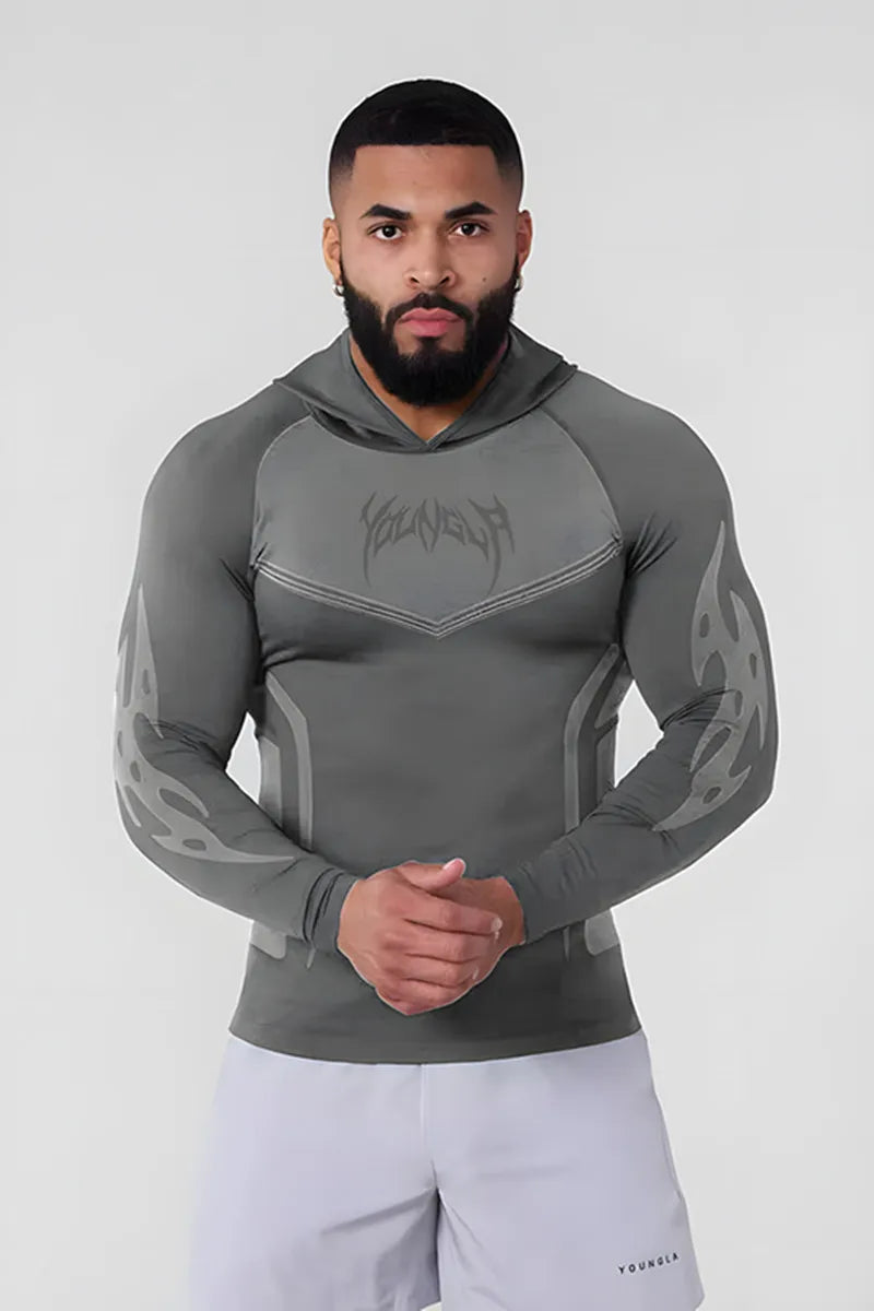 American New Men's Tight T-Shirt & Jogger Set – YA Sports Fitness Hoodie Long Sleeves Running Training Speed Dry
