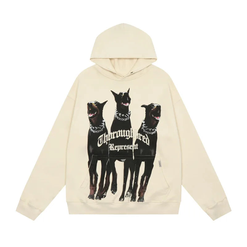Unisex Hoodie mit Dobermann-Print – Streetstyle Fleece Hoodie für Damen & Herren