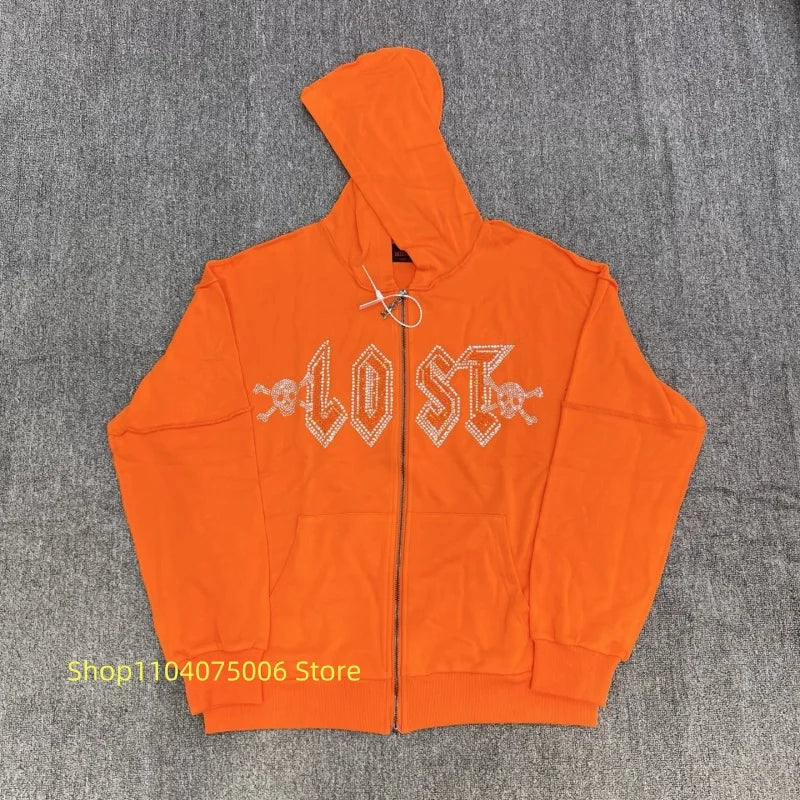 🖤 Unisex „Lost Intricacy“ Zip-Up Hoodie – Leichter Streetwear-Hoodie | Lockerer Fit | Perfekt für Alltag, Fitness & Freizeit