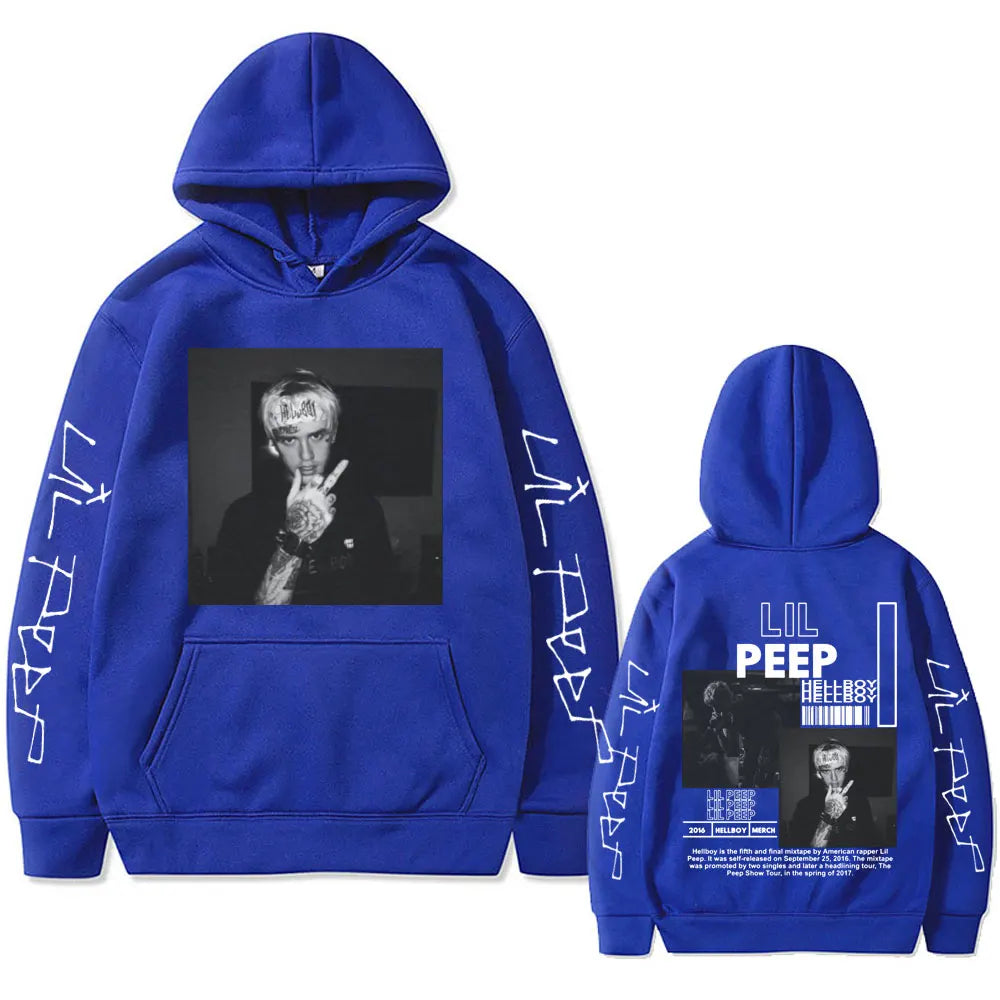 🖤 Lil Peep Hoodie – "Hellboy / Crybaby" Graphic Pullover | Unisex Streetwear | Harajuku & Hip-Hop Style