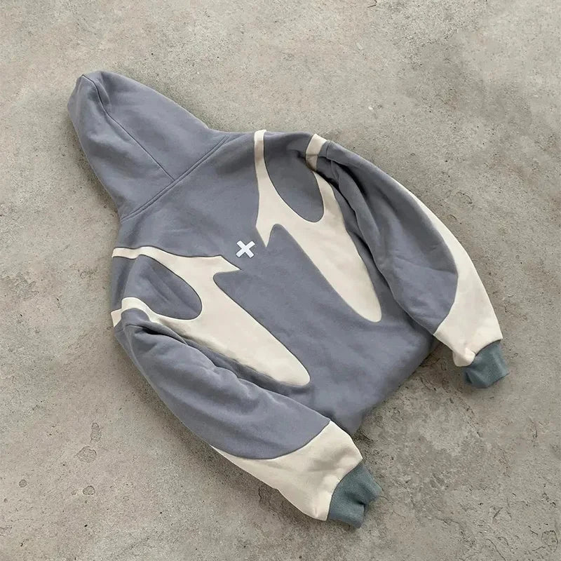 Retro "Devil Print" Zip-Hoodie – American Y2K Harajuku Style