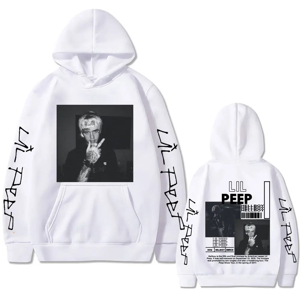 🖤 Lil Peep Hoodie – "Hellboy / Crybaby" Graphic Pullover | Unisex Streetwear | Harajuku & Hip-Hop Style