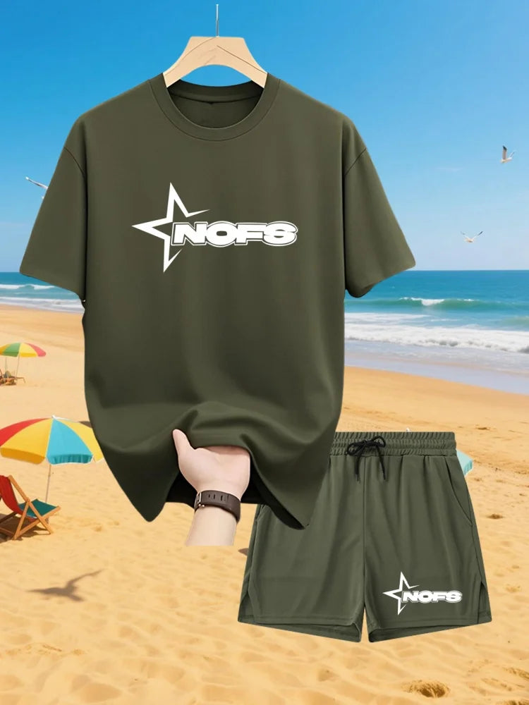 🌞 Sommer Herren NOFS Sweatshirt Set – T-Shirt & Shorts