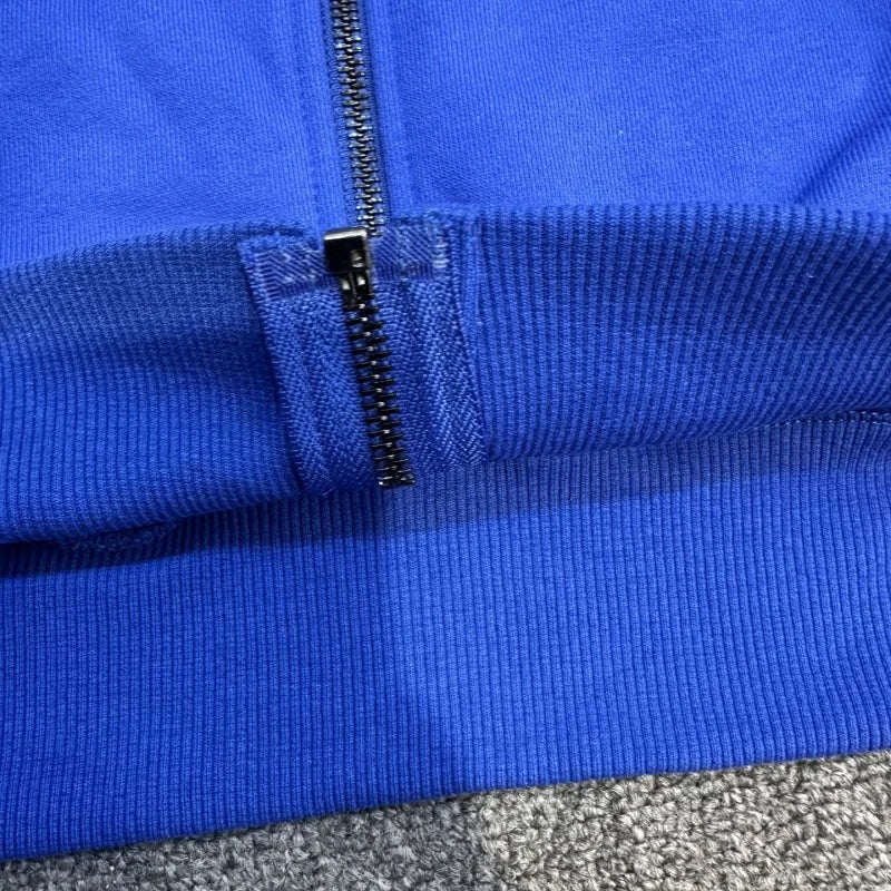 Lost Intricacy Zip-Up Hoodie – Blauer Unisex Hoodie aus reiner Baumwolle mit Kapuze