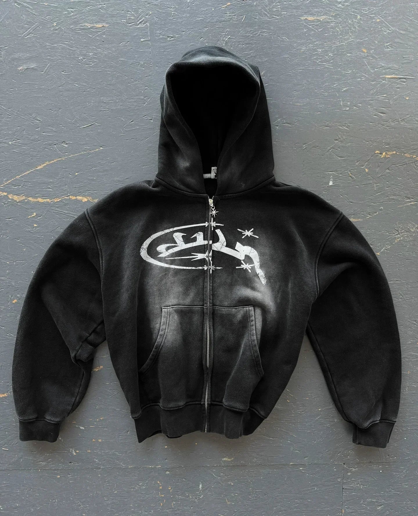 2025 Retro Y2K Hip Hop Fashion Zipper Hoodie – Langarm Streetwear Hoodie mit Druck für Männer