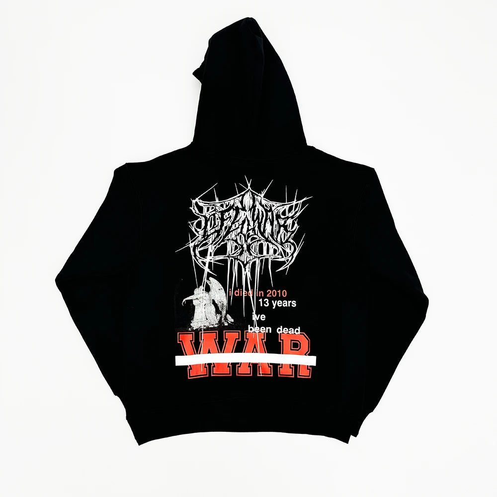 New Men Life is War Anniversary Pullover Hoodie – Samtiger Kapuzenpullover aus Baumwolle mit dickem Fleece (US-Größen)