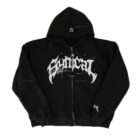2025 Y2K Bedruckter Herren-Hoodie – Neuer Hip-Hop Oversized Pullover mit Tasche – Harajuku Punk Streetwear Kleidung