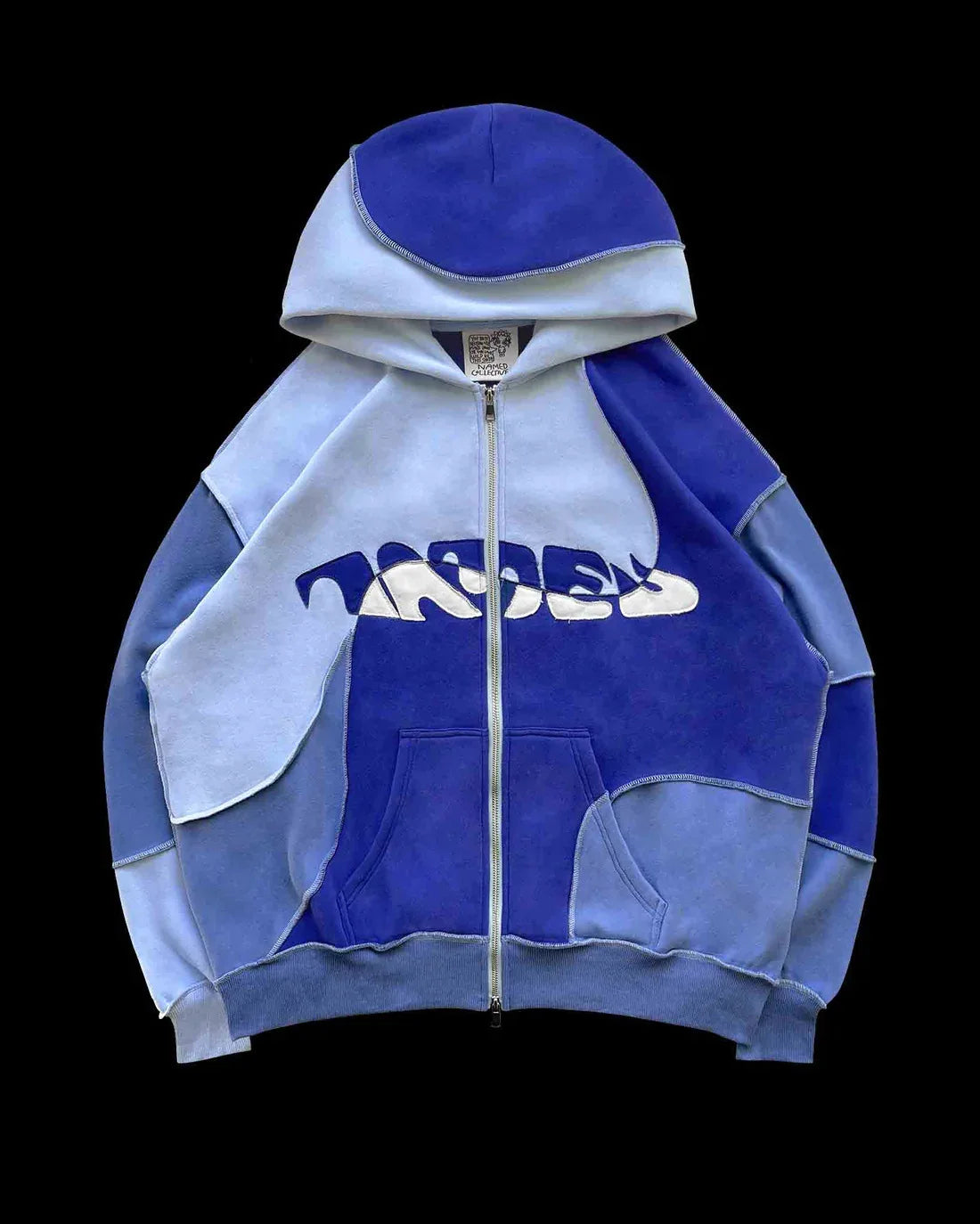 🧥 2-teiliges Streetwear-Set – Patchwork Zipper Hoodie & Jogginghose (Unisex)