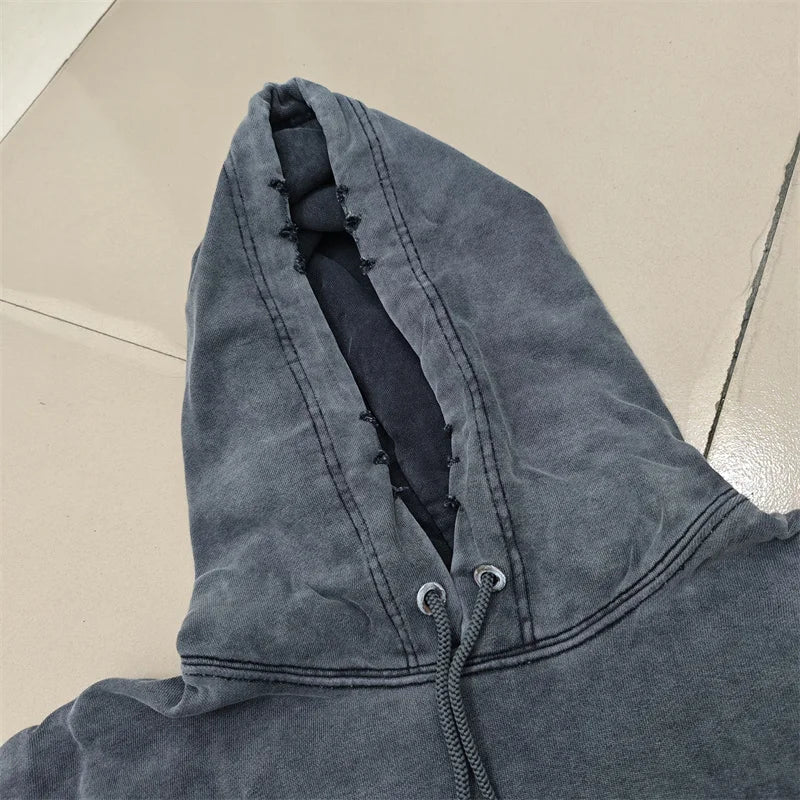 NBHD Hoodie – Retro Washed Look mit Tintenflecken & Destroyed-Details | Unisex Streetwear