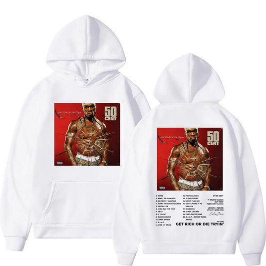 50 Cent Album Hoodie – Double-Sided Print | Unisex Oversize Streetwear