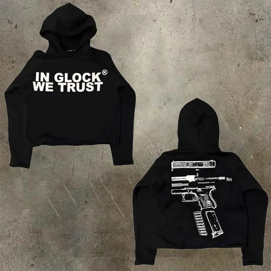 Unisex Hip Hop Gothic Hoodie – Y2K Harajuku Style mit Cartoon-Print