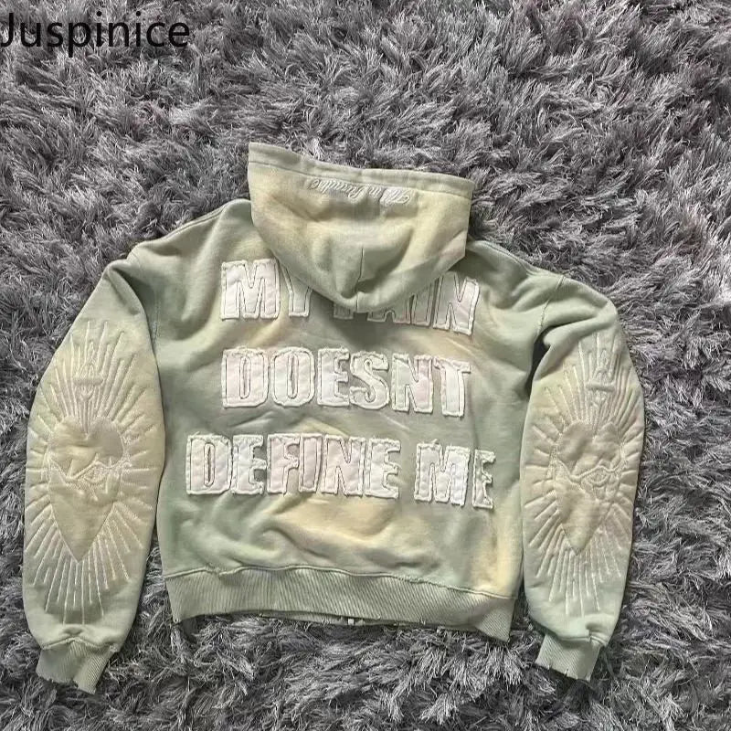 🧢 Juspinice Korean Style Zip-Hoodie – Sommerliche Streetwear mit Print