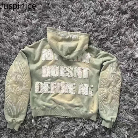 🧢 Juspinice Korean Style Zip-Hoodie – Sommerliche Streetwear mit Print