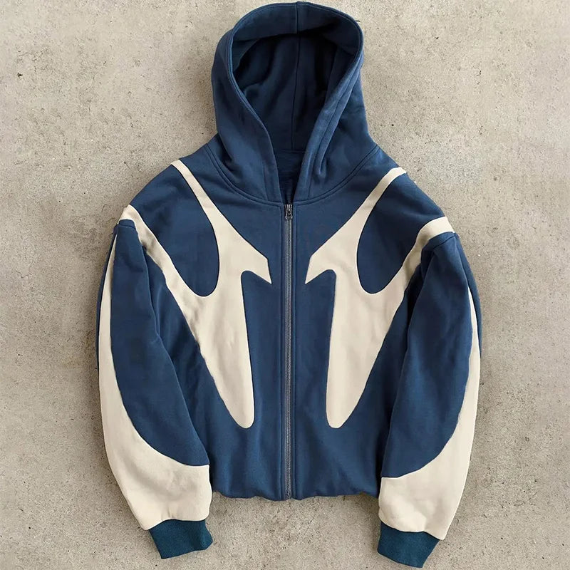 Retro "Devil Print" Zip-Hoodie – American Y2K Harajuku Style