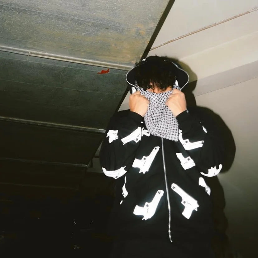 Streetwear Basic Hoodie mit Kapuze und Tasche | Gothic Print | Langarm Sweatshirt | Modisches Y2K Party-Outfit für Herbst & Winter