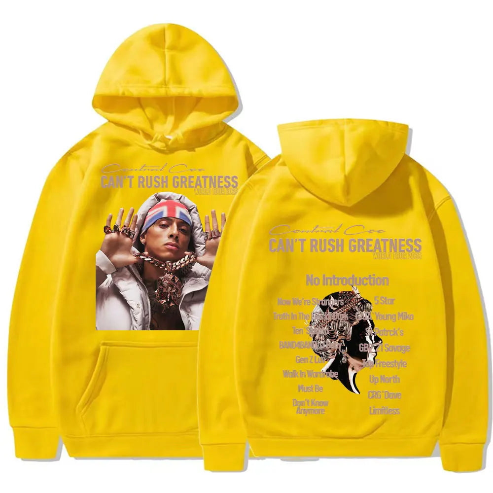Central Cee Hoodie – „Can’t Rush Greatness“ World Tour 2025 | Unisex Oversized Kapuzenpullover | Hip-Hop Streetwear Sweatshirt