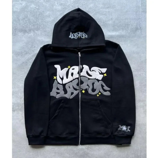 College-Style Kapuzen-Sweatshirt für Herren – Fleecegefütterte Übergangsjacke im Loose Fit