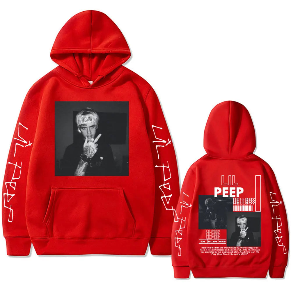 🖤 Lil Peep Hoodie – "Hellboy / Crybaby" Graphic Pullover | Unisex Streetwear | Harajuku & Hip-Hop Style