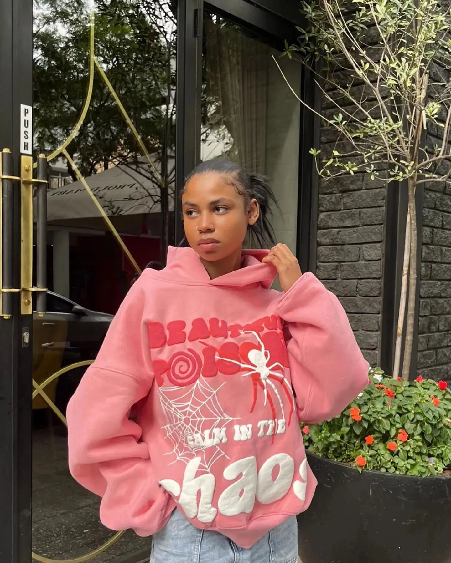 Y2K Plus Size Hoodie für Frauen – Harajuku Sweatshirt, Lange Hose, Hip Hop Punk, Langarm, mit Taschen, Streetwear